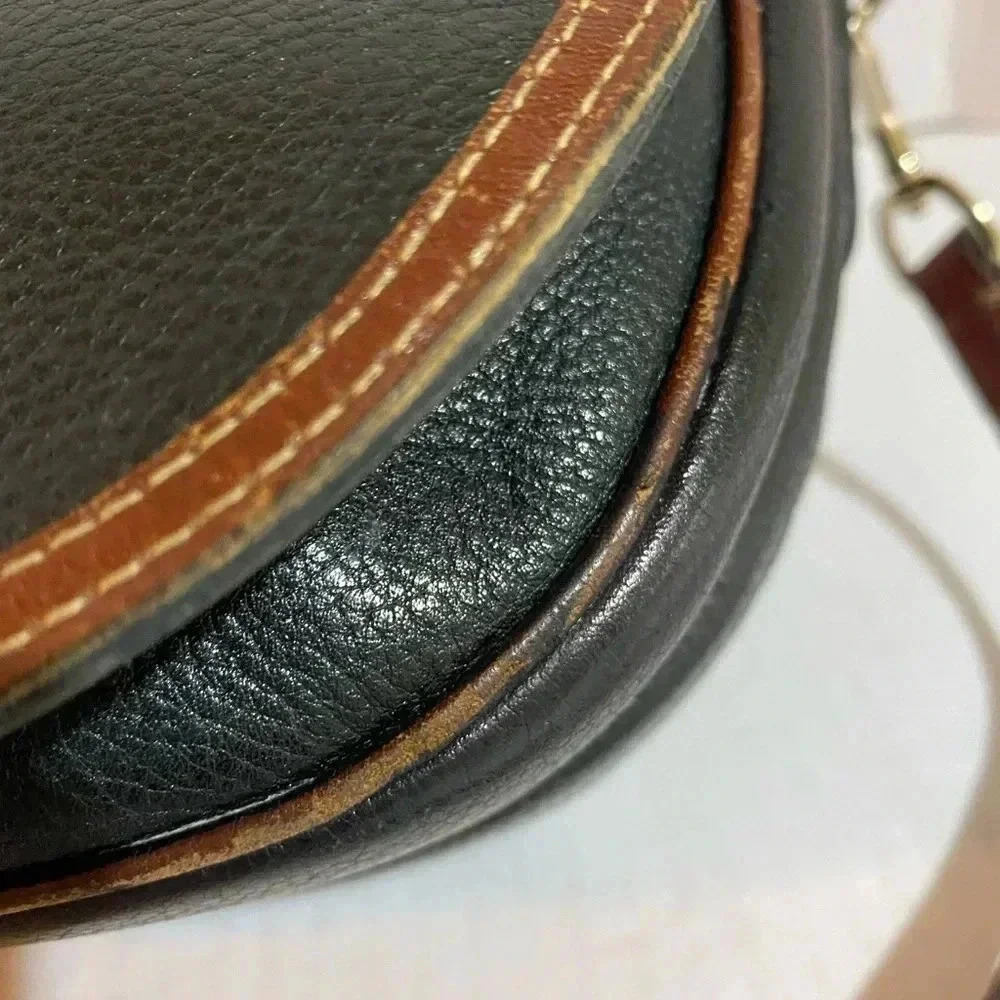 Bally vintage brown black leather crossbody handbag - Picture 5 of 14